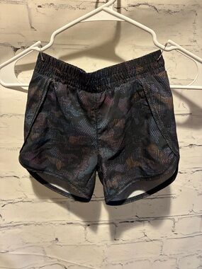 all in motion Black Athletic Shorts with Subtle Multicolor Print